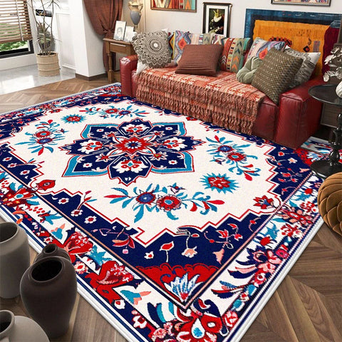 Navak Carpet Retro American Style Persia Carpet Living Room Decoration Coffee Table Area Floor Mat Non-slip Bedroom Cloakroom Washable Rugs