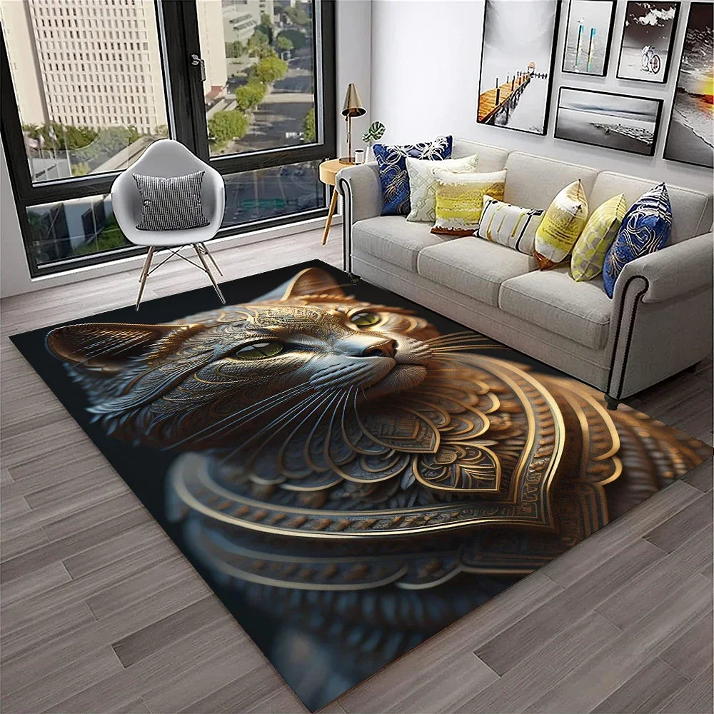 Navak Teppich, 3D, süße Katze, Blume, Cartoon-Teppich für Zuhause, Wohnzimmer, Schlafzimmer, Sofa, Fußmatte, Dekoration, Kinderspielbereich, rutschfeste Bodenmatte