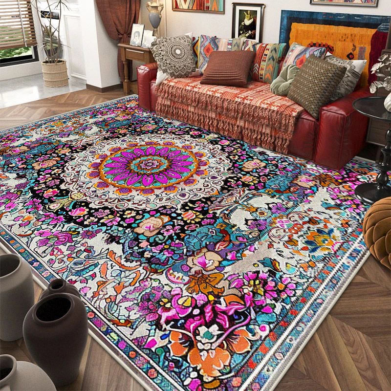 Navak Carpet Retro American Style Persia Carpet Living Room Decoration Coffee Table Area Floor Mat Non-slip Bedroom Cloakroom Washable Rugs