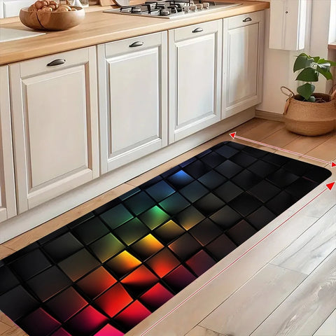 Navak Carpet 1 Stück Küchenteppich mit Zitronenmuster, rutschfeste Fußmatten, Pop-Art-Design, Wohnzimmerteppich, Badematte, Teppich für Zuhause, Waschbecken, Wäschedekor