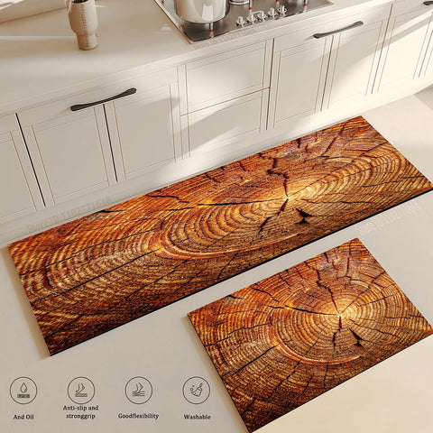 Navak Teppich Holzmaserung Küchenteppich Schlafzimmer Eingangsbereich Fußmatte Rutschfest Wohnzimmer Bodendekor Waschbarer Teppich Home Flur Hochwertige Fußmatte
