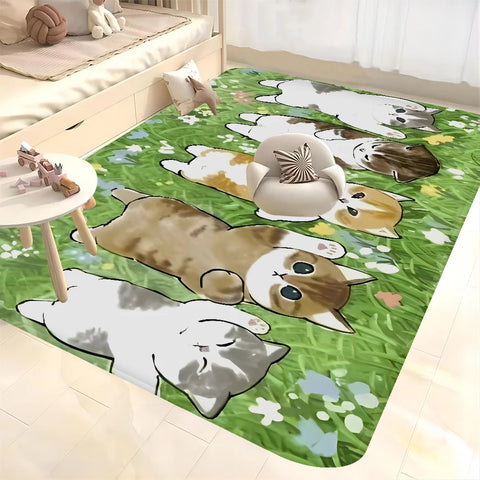 Navak Teppich, lustige Katze, Mofusand, Bodenmatte, Retro, Multiple-Choice, Wohnzimmer, Küche, Teppich, rutschfest, moderne Heimdekoration