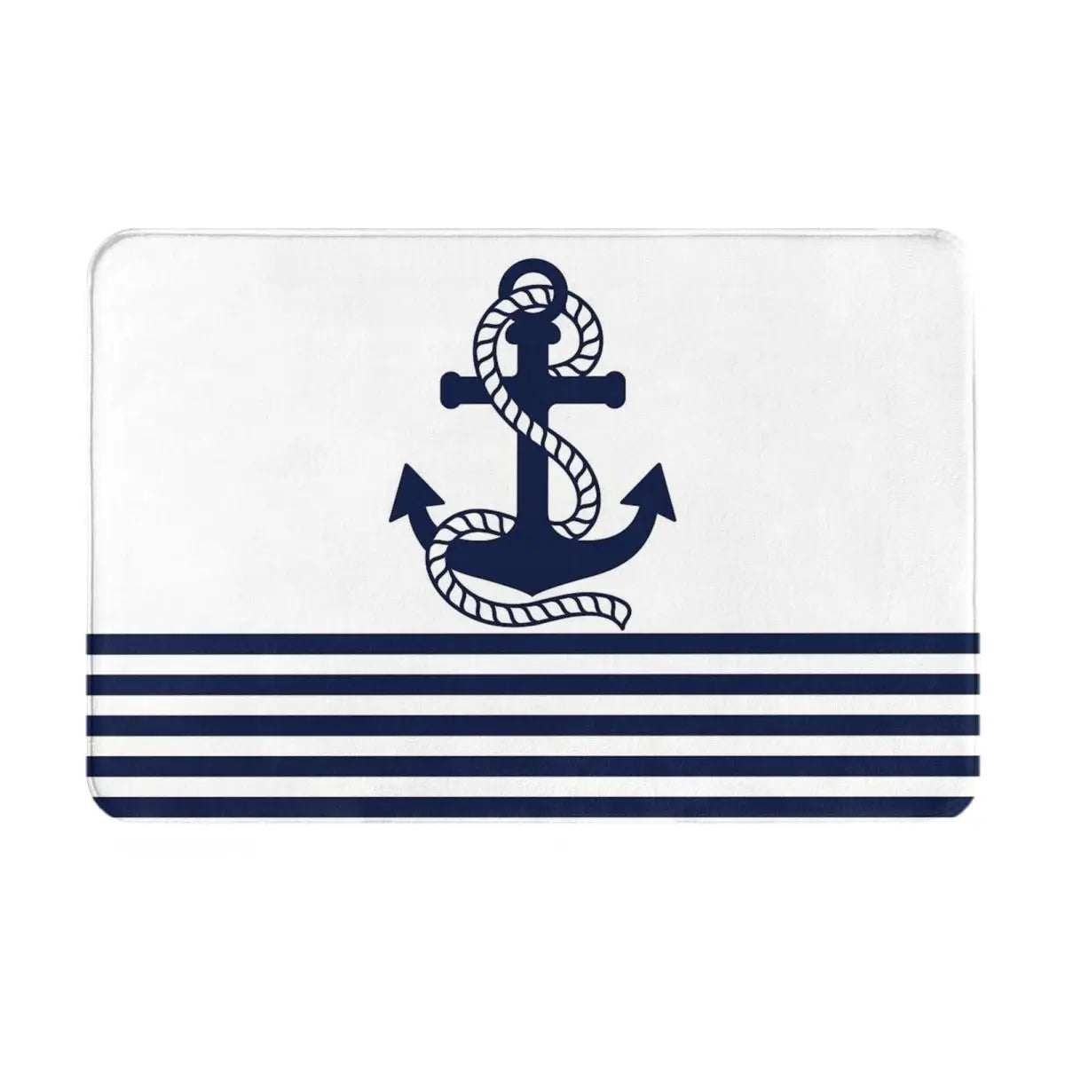 Navak Teppich Anker Nautisch Weiß &amp; Marineblau Anti-Rutsch Fußmatte Bodenmatte Kissen Teppich Teppich für Küche Eingang Zuhause Badezimmer Wohnzimmer Matten