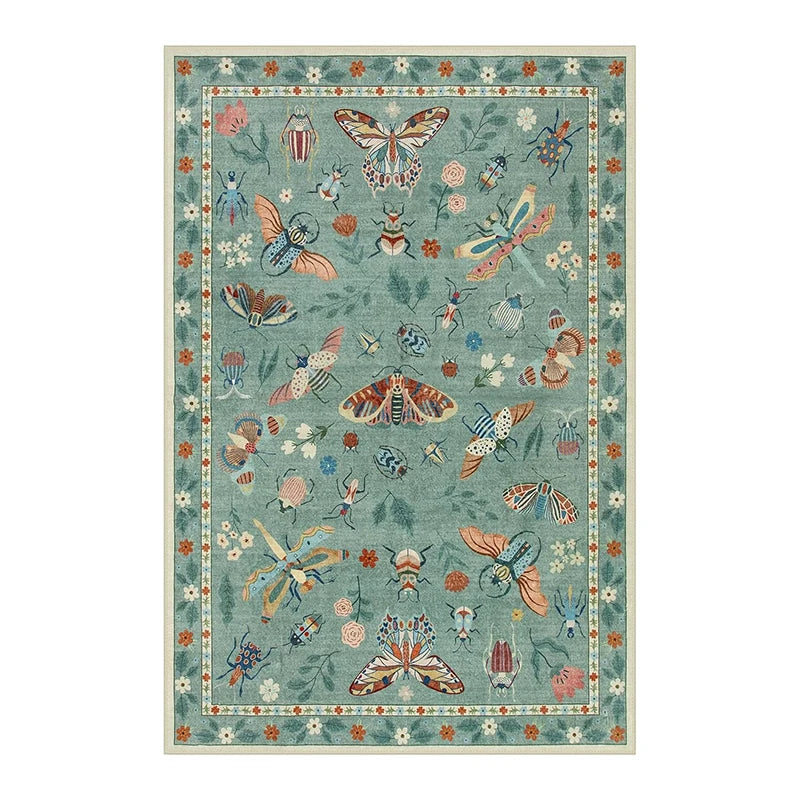 Navak Carpet Rug for Living Room Carpet Large Size Bedroom Bedside Floor Mat Green Insect Carpets Tropical Rainforest Home Decoration Rugs