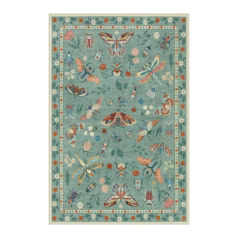 Navak Carpet Rug for Living Room Carpet Large Size Bedroom Bedside Floor Mat Green Insect Carpets Tropical Rainforest Home Decoration Rugs