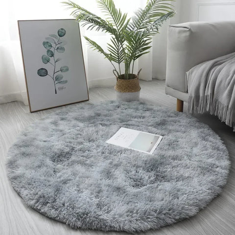Navak Teppich, 40/60 cm, kreisförmig, rund, zottelig, weich, rutschfest, für Wohnzimmer, Schlafzimmer, Teppich, Bodenmatte für Mädchen, Heimdekoration