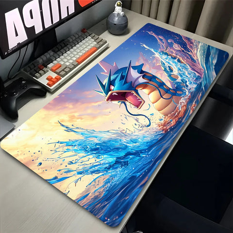 Navak Carpet Huge Waves Japan Anime Mouse Pad Laptop G-gyarados Red Sun Clouds Mousepad PC P-pokemons Keyboard Rug XXL Desk Mat Gaming Carpet