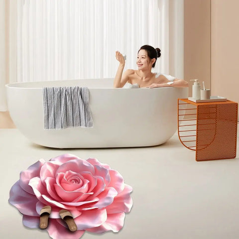 Navak Teppich, speziell geformter Blumenteppich, rutschfeste, weiche Badezimmer-Bodenmatte, 60 x 60 cm, saugfähige Türdichtung für Wohnzimmer, Teetisch, Nachttisch