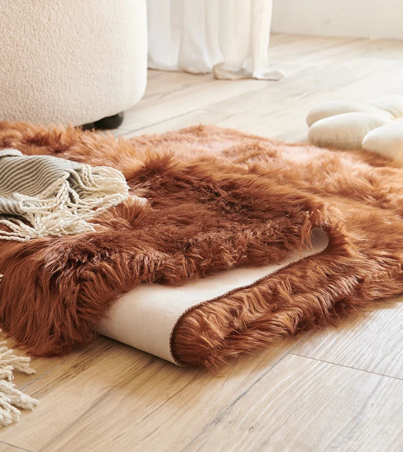Navak Teppich, Kunstfell-Teppich, rosa, für Kinder, für Mädchen, Schlafzimmer, Nachttisch, Wohnzimmer, flauschig, pelzig, zottelig, Bodenmatten, Heimdekoration
