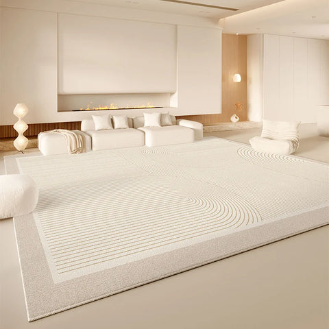 Navak Carpet Exclusive Picks Cremefarbener Wind-Teppich für das Wohnzimmer, leichtes, luxuriöses Premium-Feeling, Bodenmatte aus Kunstkaschmir, groß, voll gepflastert, Home Essentials