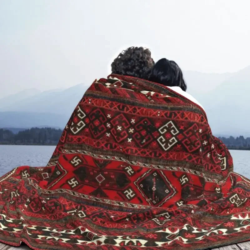 Navak Teppich Sofa Fleece Baluch Flachgewebe Antiker Afghanistan Teppich Überwurfdecke Warmer Flanell Türkischer Kelim Ethnische Kunst Decken Tagesdecken