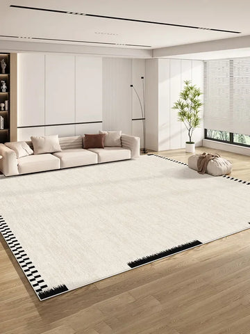 Navak Teppich Moderner Beige Wohnzimmerteppich Creme Abstrakter Dekorativer Teppich Luxuriöser großer Garderobenteppich Rutschfester Pflegeleichter Schlafzimmerteppich