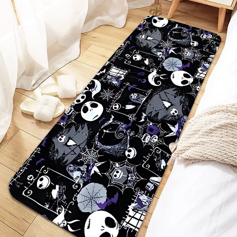 Navak Carpet Jack Skellington Fußmatte für den Eingangsbereich, rutschfeste Fußmatte, waschbar, Küchenteppich, Wohnzimmer, Flur, Badezimmer, Badematten