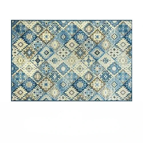 Navak Teppich KristallsamtteppichBohemian Muster Dekorativer Wohnzimmerteppich Tribal Style Marokkanischer Luxus Persischer Schlafzimmerteppich Geometrisch A