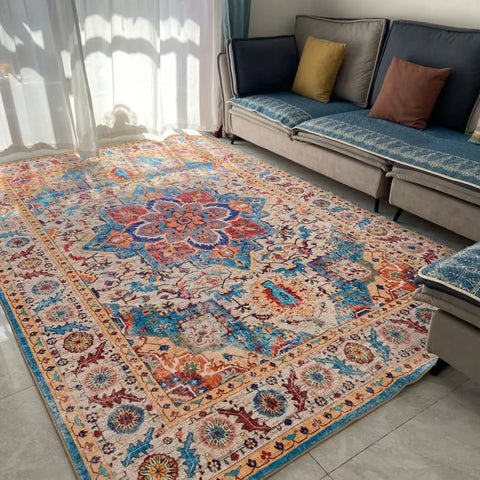 Navak Carpet Teppiche im amerikanischen Retro-Stil für Schlafzimmer, große Bereiche, Wohnzimmerdekoration, Plüschteppich, rutschfeste Lounge-Bodenmatte, flauschiger, weicher Teppich