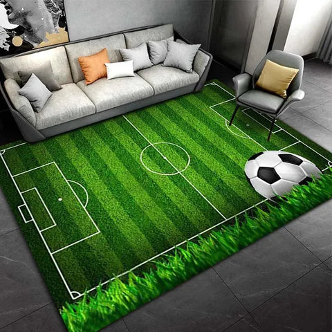 Navak Teppich mit Basketballplatz-Motiv, für Jungenzimmer, Wohnzimmer, Dekoration, Sportthema, Willkommens-Fußmatte, rutschfester Krabbel- und Spielteppich