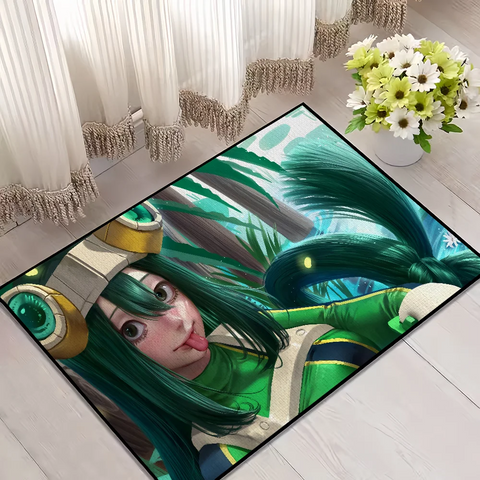 Navak Teppich Anime My h-Hero Academia Tsuyu Asui kleiner Teppich Teppich Wohnkultur Schlafzimmer Hogar Matte Flur Balkon Eingang Fußmatte Dekoration