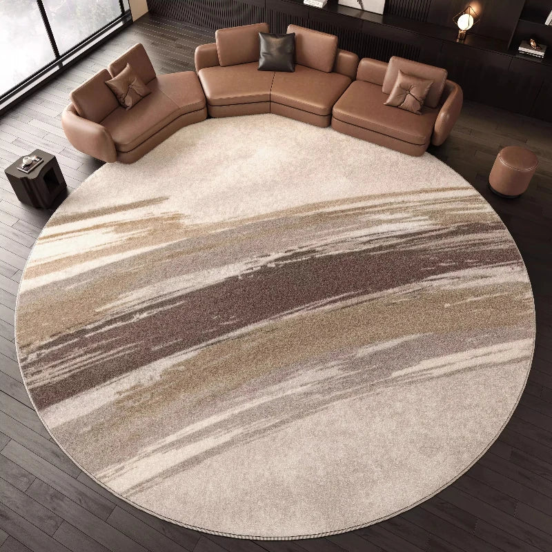Navak Carpet Nordic Style Living Room Decoration Round Carpet Light Luxury Rugs for Bedroom Thicken Plush Floor Mat Fluffy Soft Cloakroom Rug
