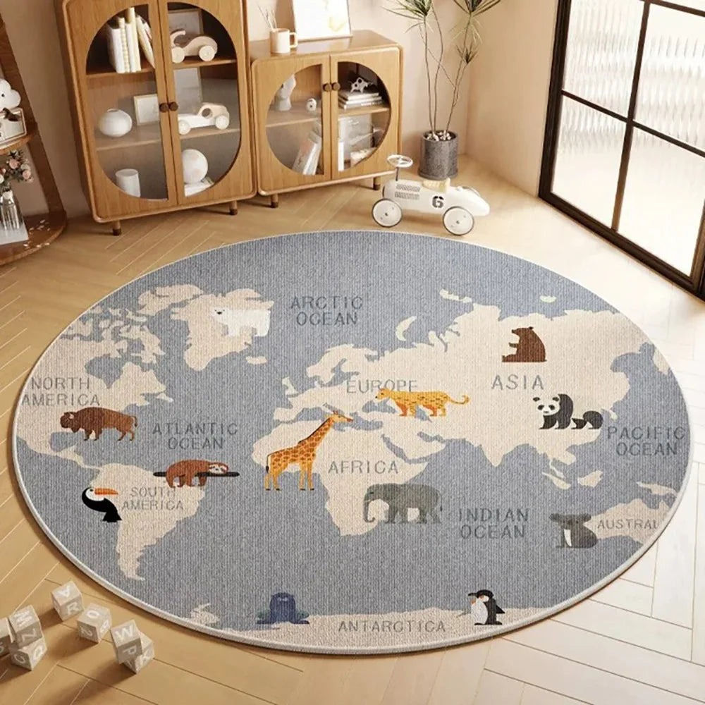 Navak Carpet Exclusive Picks Flanell-Teppich, Cartoon-Spiel, Wohnzimmermatte, runder Teppich, Couchtisch, Sofakissen, schmutzabweisend, rutschfest, Heimdekoration