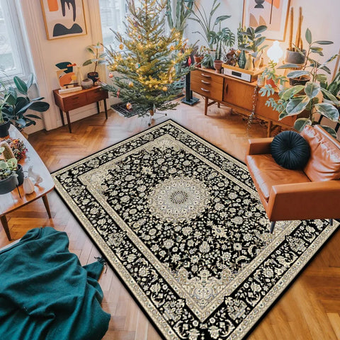 Navak Teppich, Bohemian-Teppich, nordischer Retro-Ethno-Stil, Kristall-Samtmatten, Sofa, Couchtisch, große Fläche mit Teppich bedeckt
