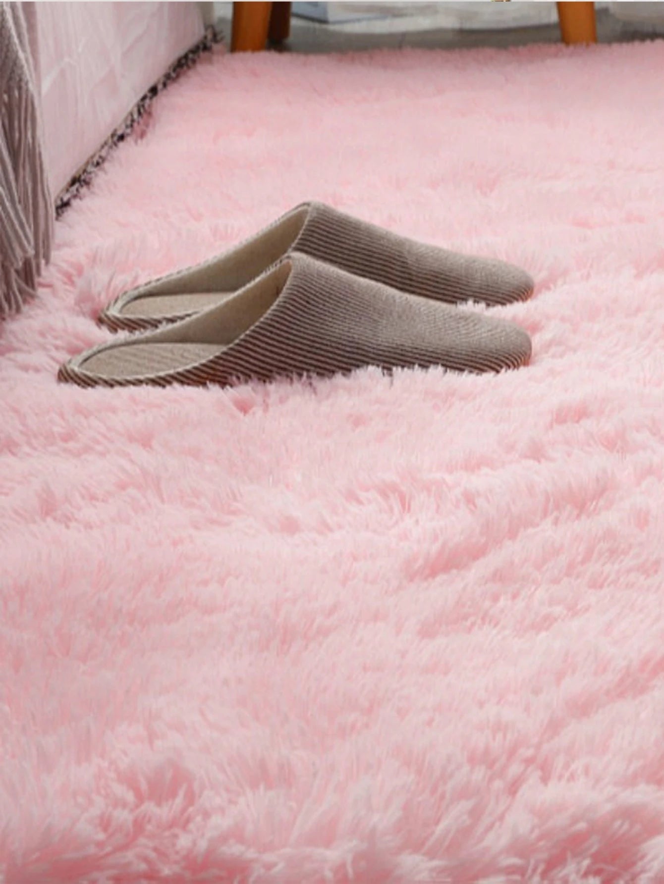 Navak Carpet Superweicher Shaggy-Teppich für Wohnzimmer, Schlafzimmer, flauschiger Plüsch-Teppich für den Innenbereich, pelzige Fußmatten für Kinder, Kinderzimmer, Mädchen, rosa Teppich