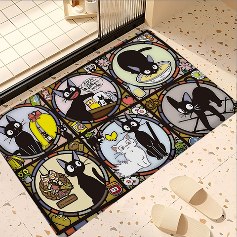 Navak Carpet KiKi Jiji Cat Room Mats Nordic Style Home Doormat Bathroom-Toilet Mats Bedroom Hotel Decor Mat