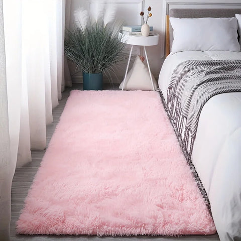 Navak Carpet Exclusive Picks Rosa Bereich Echter Seidenteppich Weicher Flauschiger Plüsch Flauschiger Zottelteppich Bodenteppich Wohnzimmer Innenteppich Mädchen Wohnheim Zimmerdeko