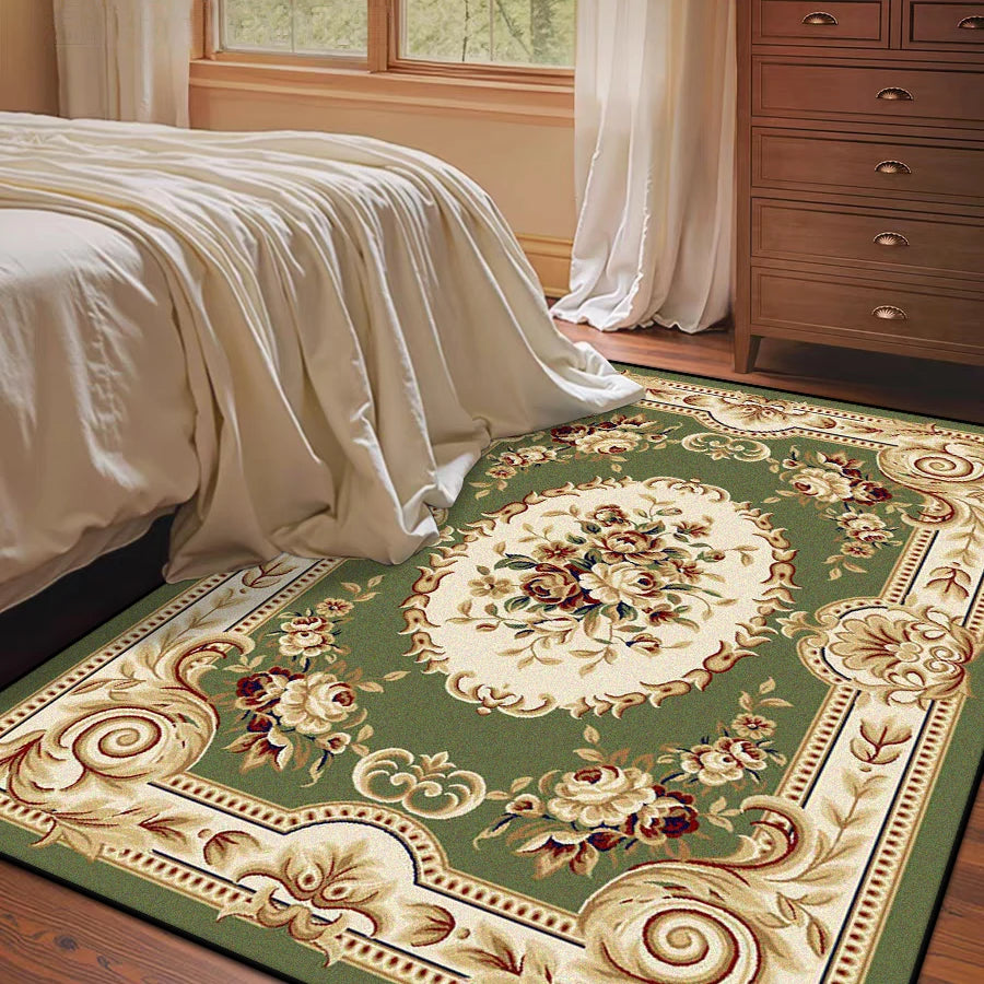 Navak Carpet European Style Green Carpet for Living Room Luxury Decoration Bedroom Bedside Plush Rug Lounge Sofa Non-slip Washable Floor Mat