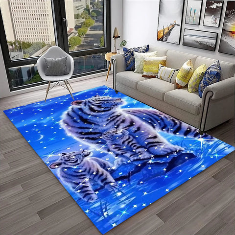 Navak Carpet 3D-Traumtiger, Tier-Cartoon-Teppich für Zuhause, Wohnzimmer, Schlafzimmer, Sofa, Fußmatte, Dekoration, Kinderspielbereich, rutschfeste Bodenmatte