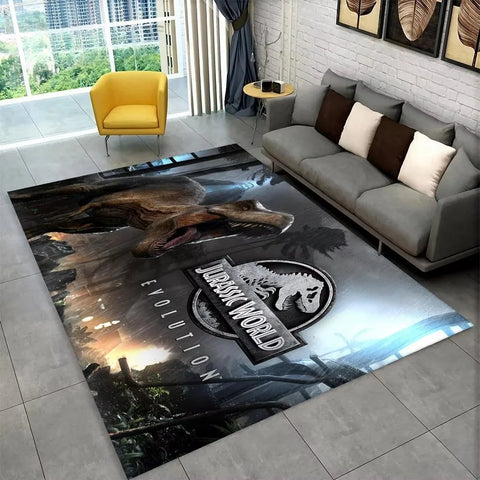 Navak Carpet 3D J-Jurassic Park Dinosaurier-Teppich, großer Teppich, Schlafzimmer, Kinderspielzimmer, Bodenmatte, rutschfest, Wohnzimmer-Dekor, lustiger Sofa-Akzent