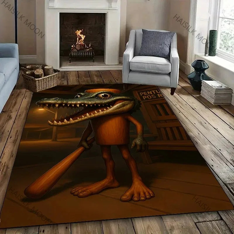 Navak Carpet Daily Picks Erstellt virtuelle Kreaturen, italienischer Brainrot-Cartoon-Teppich, für Wohnzimmer, Schlafzimmer, Nachttisch, Badezimmer, Bodenmatte, Heimteppich, Geschenk