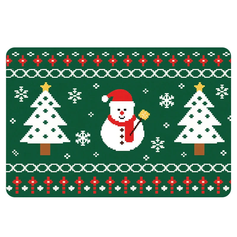 Navak Carpet Exclusive Picks Luxuriöser rot-grüner Flanell-Weihnachtsgeschenk-Teppich, rutschfest, sicher, weich, Feiertags-Bodenmatte, Dekoration, weich, bequem zum Stehen