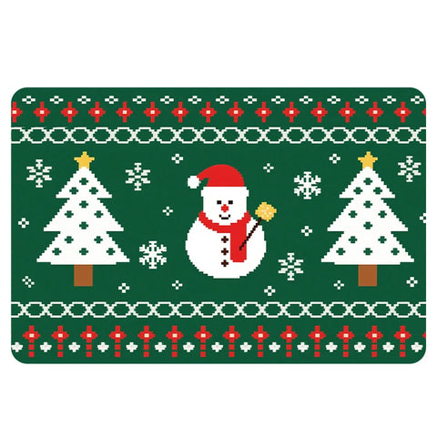 Navak Carpet Exclusive Picks Luxuriöser rot-grüner Flanell-Weihnachtsgeschenk-Teppich, rutschfest, sicher, weich, Feiertags-Bodenmatte, Dekoration, weich, bequem zum Stehen