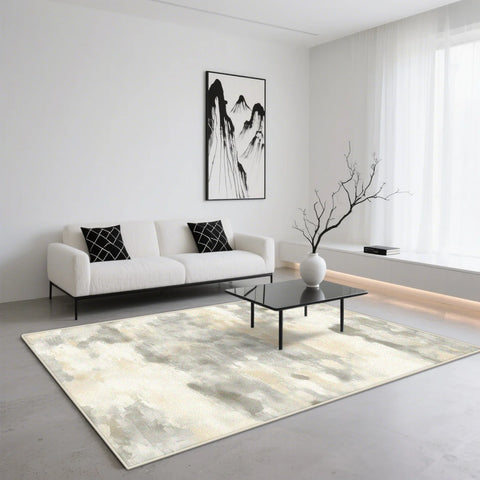 Navak Teppich Abstrakter Kunststil TEPPICH FÜR WOHNZIMMER Leichte Luxusdekoration Zuhause Rutschfester waschbarer Teppich Minimalismus Schlafzimmer Flauschige weiche Matten