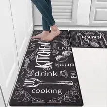 Navak Carpet Exclusive Picks Küchengeschirr-Themen-Bodenmatte Kristall-Samt-Teppich Rutschfeste und schmutzabweisende Komfortmatte Waschbarer Teppich