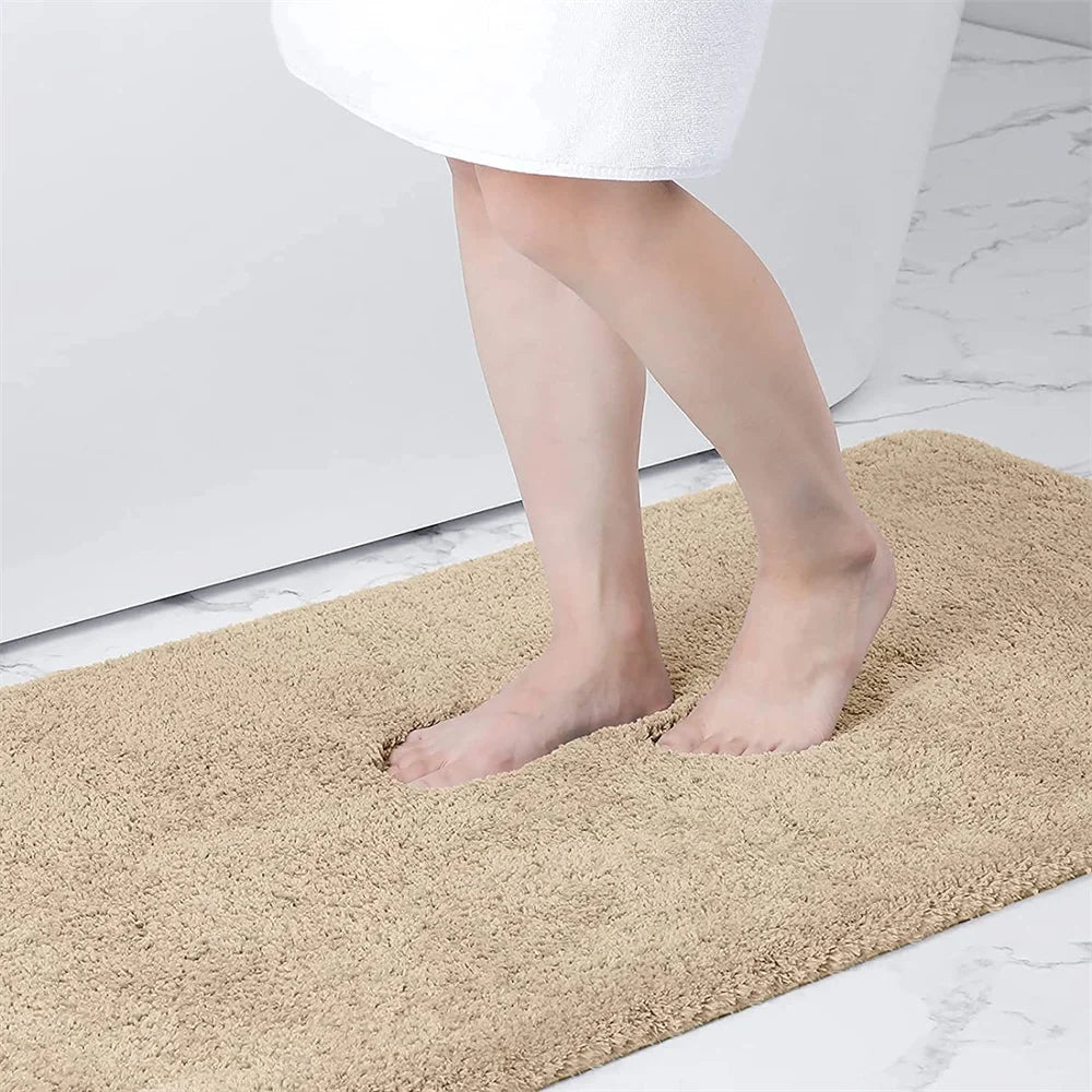 Navak Carpet Olanly Shaggy-Badematte, Mikrofaser, super saugfähig, Badezimmer-Duschvorleger, rutschfest, weiche Duschmatten, Bodenplüschteppich, Fußwaschmatte