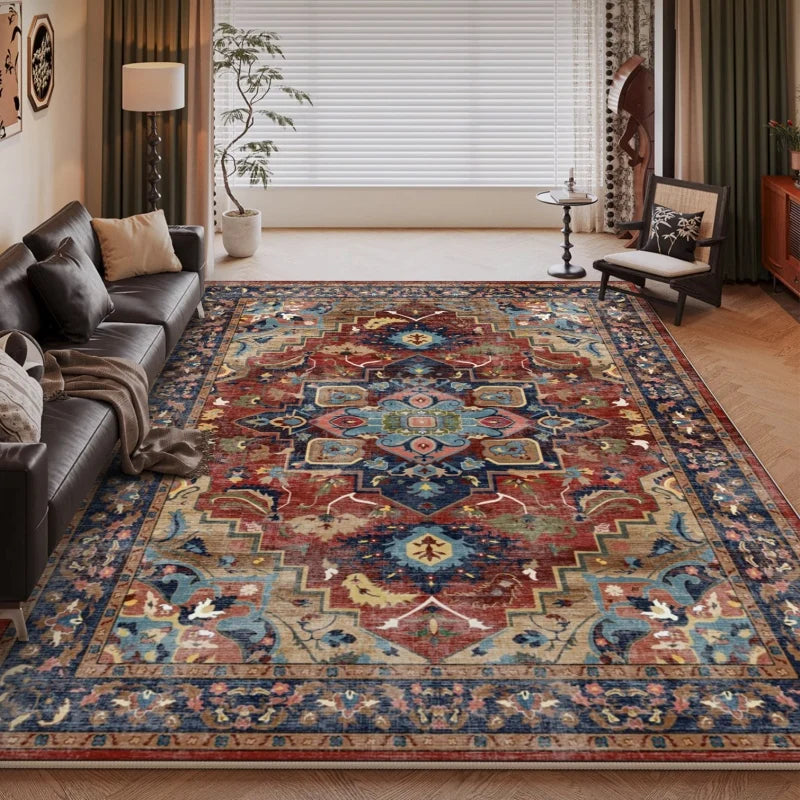 Navak Carpet Teppiche im amerikanischen Retro-Stil für Schlafzimmer, große Bereiche, Wohnzimmerdekoration, Plüschteppich, rutschfeste Lounge-Bodenmatte, flauschiger, weicher Teppich