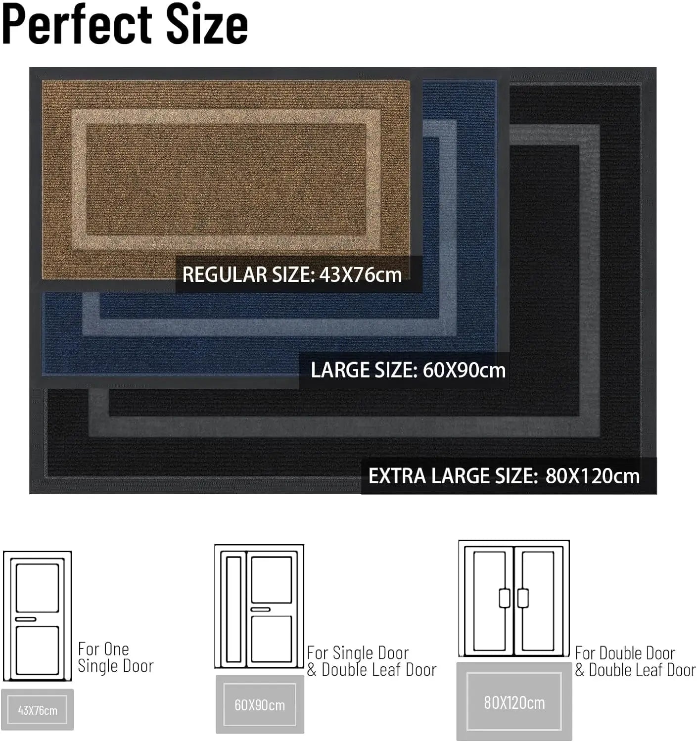 Navak Carpet Kitinjoy Fußmatte für die Eingangstür, für den Innenbereich, Küche, rutschfeste Fußmatte für den Eingangsbereich, hochwertiger Teppich mit niedrigem Profil, Willkommensmatte für die Vordertür