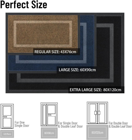 Navak Carpet Kitinjoy Fußmatte für die Eingangstür, für den Innenbereich, Küche, rutschfeste Fußmatte für den Eingangsbereich, hochwertiger Teppich mit niedrigem Profil, Willkommensmatte für die Vordertür