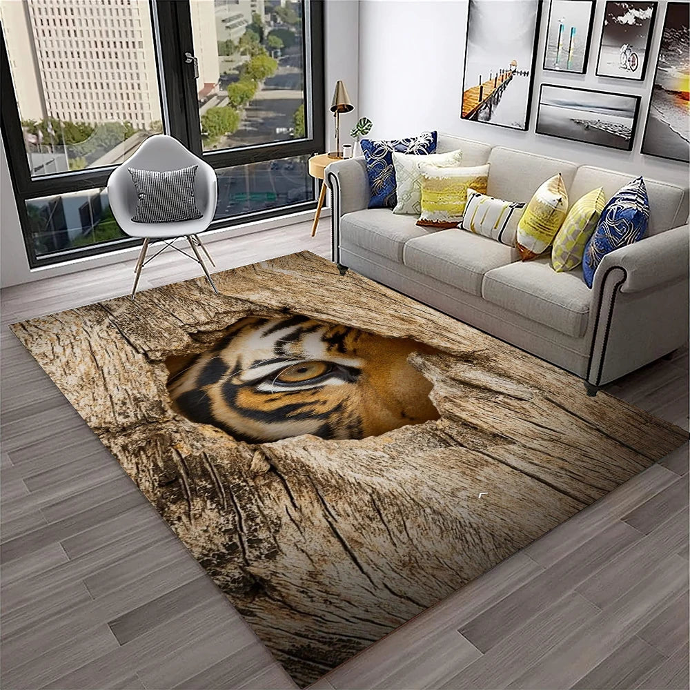 Navak Carpet 3D-Traumtiger, Tier-Cartoon-Teppich für Zuhause, Wohnzimmer, Schlafzimmer, Sofa, Fußmatte, Dekoration, Kinderspielbereich, rutschfeste Bodenmatte