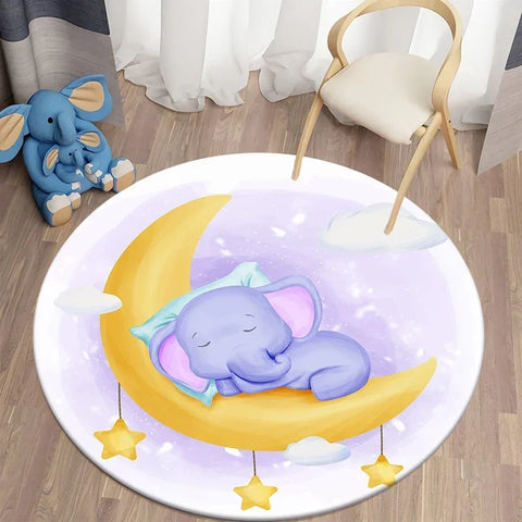Navak Teppich Cartoon Niedlicher Bär Runder Teppich für Wohnzimmer Teppiche Badematte für Kinderzimmer Matten Schlafzimmer Teppiche Baby Kinderzimmer Wohnkultur