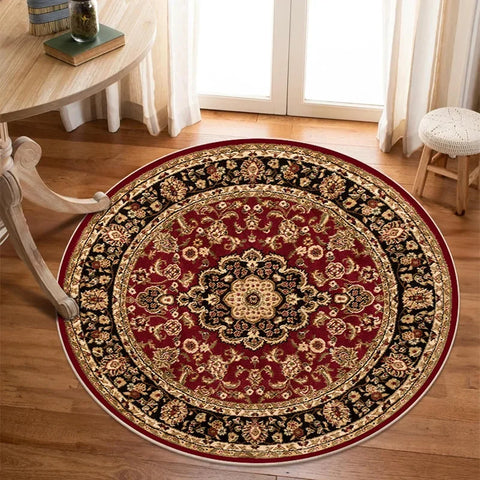 Navak Carpet Vikama Crystal round boho living room carpet ethnic style full cover bedroom study floor mat home rocking chair non-slip carpet