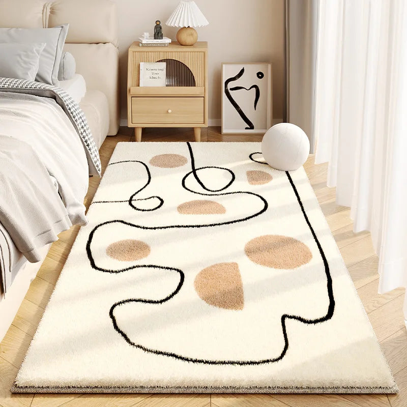 Navak Carpet Exclusive Picks – Einfacher, cremefarbener Kunstkaschmir-Teppich für Wohnzimmer, flauschige Teppiche, Heimdekoration, Schlafzimmer, Garderobe, Nachttisch, rutschfeste Teppiche