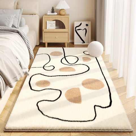 Navak Carpet Exclusive Picks – Einfacher, cremefarbener Kunstkaschmir-Teppich für Wohnzimmer, flauschige Teppiche, Heimdekoration, Schlafzimmer, Garderobe, Nachttisch, rutschfeste Teppiche