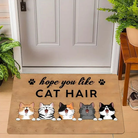 Navak Carpet Fußmatte mit süßem Katzen-Aufdruck, Willkommens-Fußmatte, rutschfest, maschinenwaschbar, für Wohnzimmer, Schlafzimmer, Badezimmer, Küche und Wäschevorleger