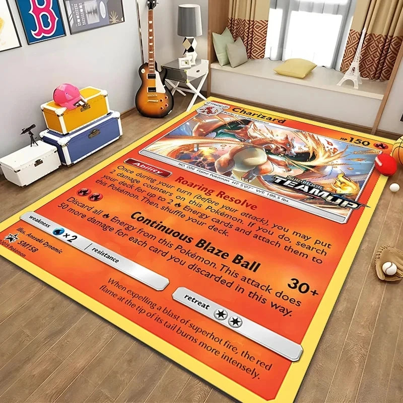 Navak Carpet Daily Picks Disney Japanischer Anime-Muster-Teppich, Pokemon-Karte für Schlafzimmer, Wohnzimmer, Anime-Teppiche für Mädchenzimmer, Bodenmatte, Heimdekoration