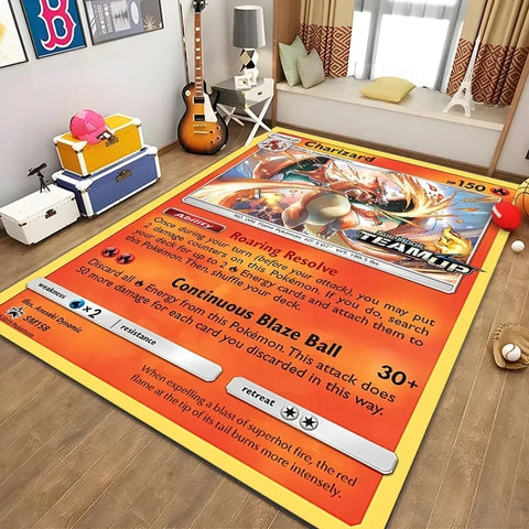 Navak Carpet Daily Picks Disney Japanischer Anime-Muster-Teppich, Pokemon-Karte für Schlafzimmer, Wohnzimmer, Anime-Teppiche für Mädchenzimmer, Bodenmatte, Heimdekoration