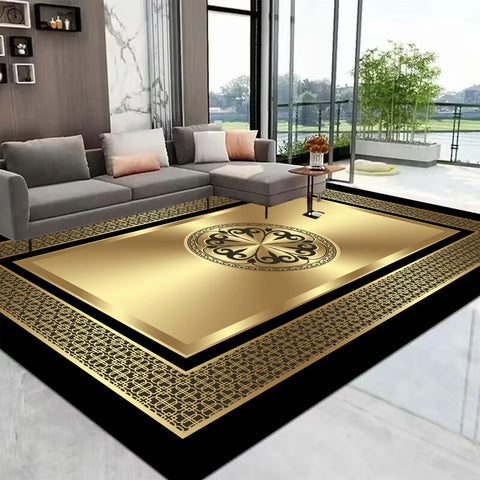 Navak Teppich, europäischer Goldteppich, großer Wohnzimmerteppich, Heimdekoration, luxuriöse Couchtischmatte, rutschfest, waschbar, für Schlafzimmer, Dekoration, Alfombra