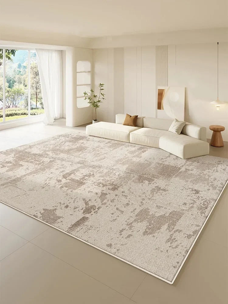 Navak Teppich Moderner Beige Wohnzimmerteppich Creme Abstrakter Dekorativer Teppich Luxuriöser großer Garderobenteppich Rutschfester Pflegeleichter Schlafzimmerteppich
