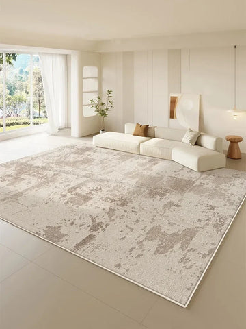 Navak Teppich Moderner Beige Wohnzimmerteppich Creme Abstrakter Dekorativer Teppich Luxuriöser großer Garderobenteppich Rutschfester Pflegeleichter Schlafzimmerteppich